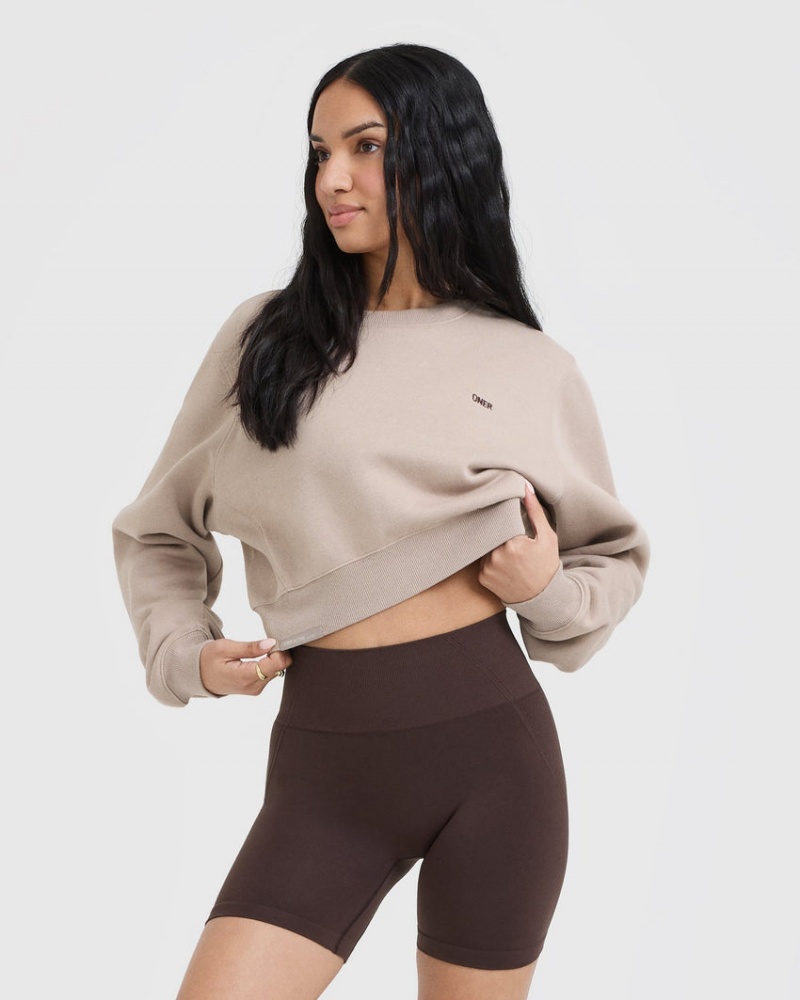 Oner Active Foundations Crop Sweatshirts Lichtbruin | HJO-653491