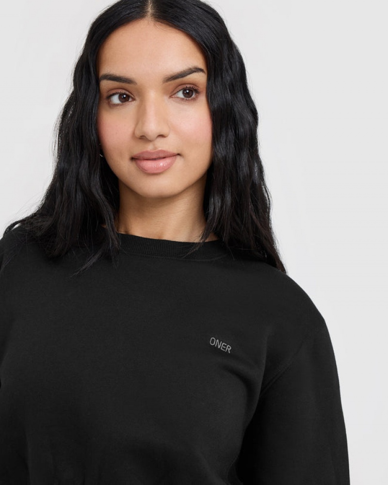 Oner Active Foundations Crop Sweatshirts Zwart | ELG-132769