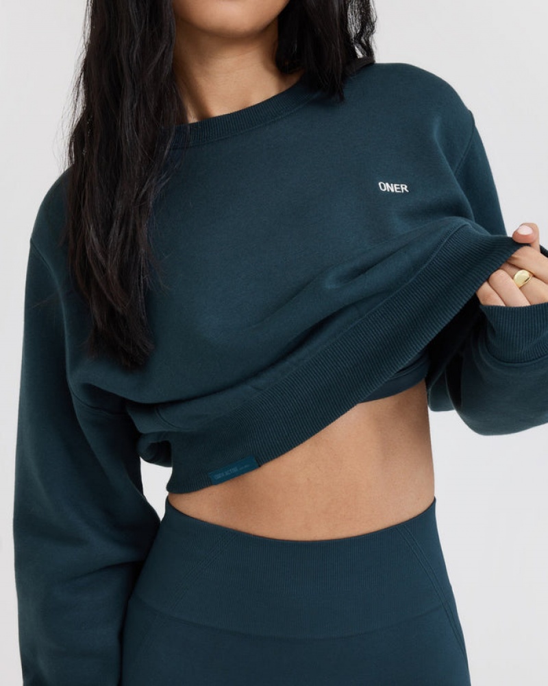 Oner Active Foundations Crop Sweatshirts Blauw | SUP-236074