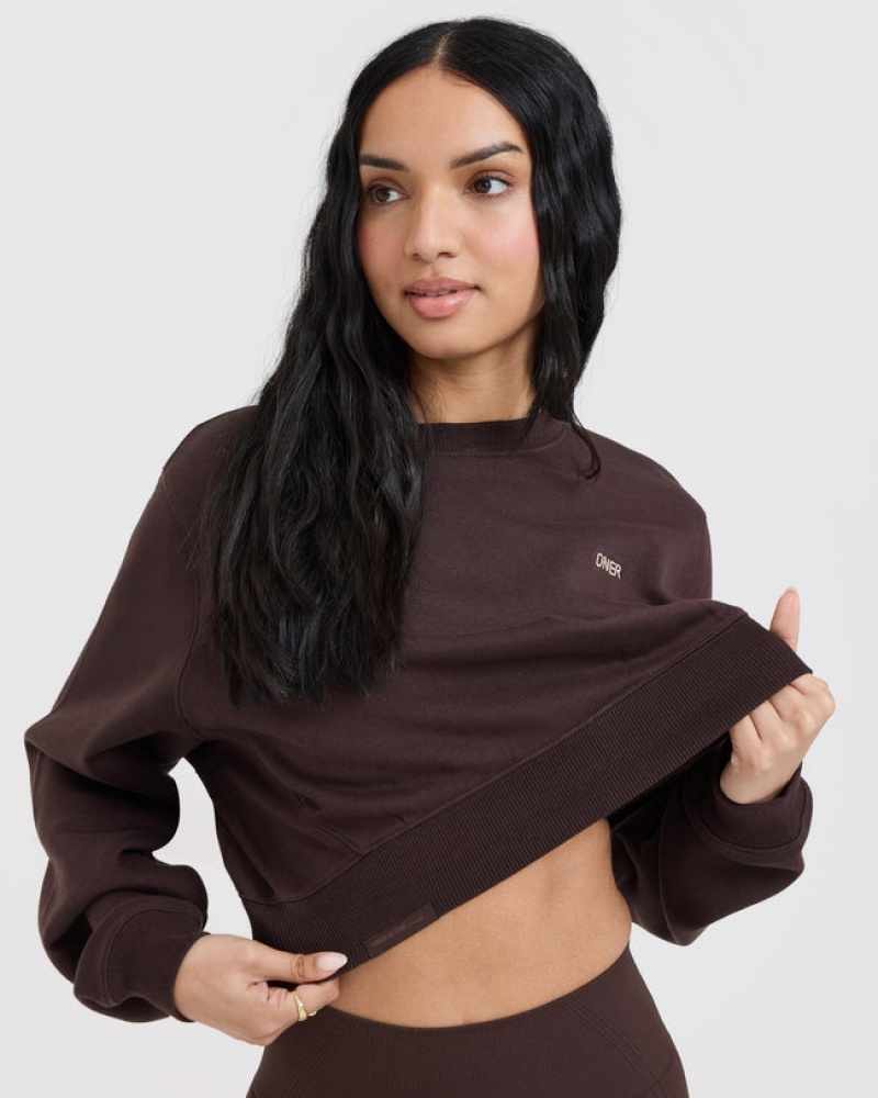 Oner Active Foundations Crop Sweatshirts Paars Bruin | TQJ-316579