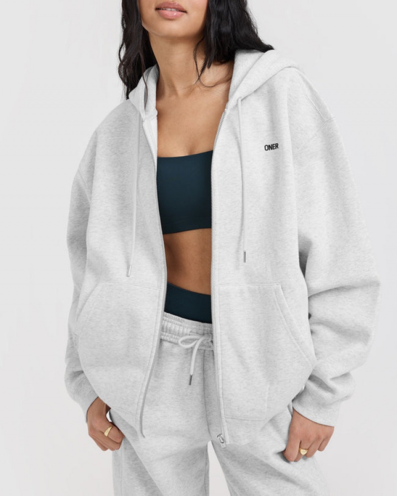 Oner Active Foundations Zip Through Hoodie Lichtgrijs | PNF-983627