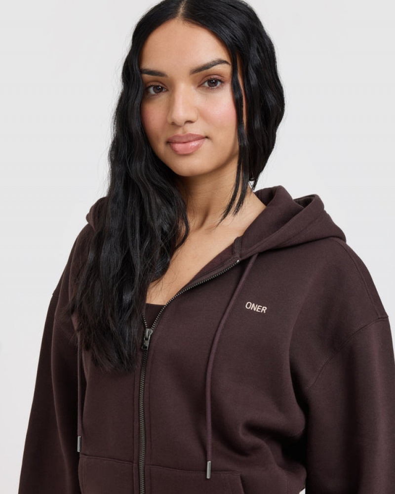 Oner Active Foundations Zip Through Hoodie Paars Bruin | RCV-169247