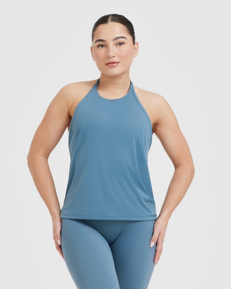 Oner Active Go To High Neck Loose Crop T-shirts Blauw | OBU-046398