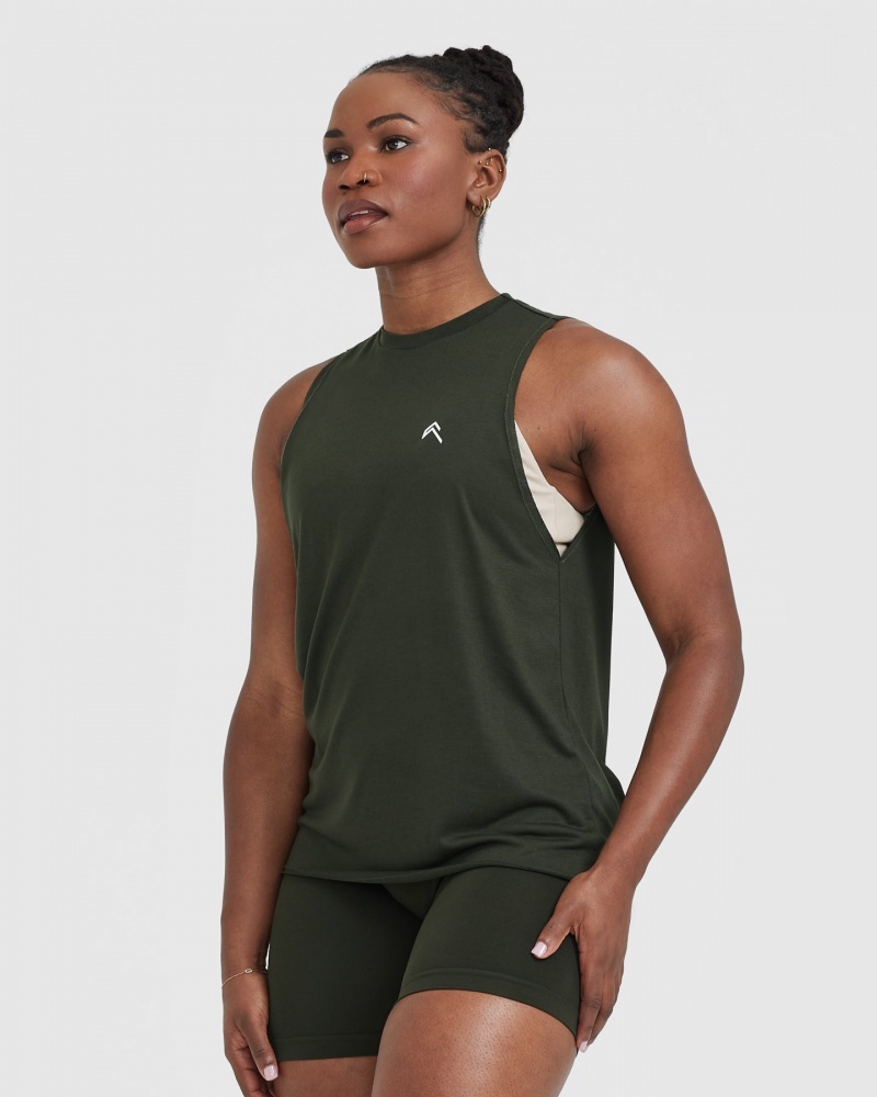 Oner Active Go To Muscle T-shirts Khaki Groen | EJN-356971