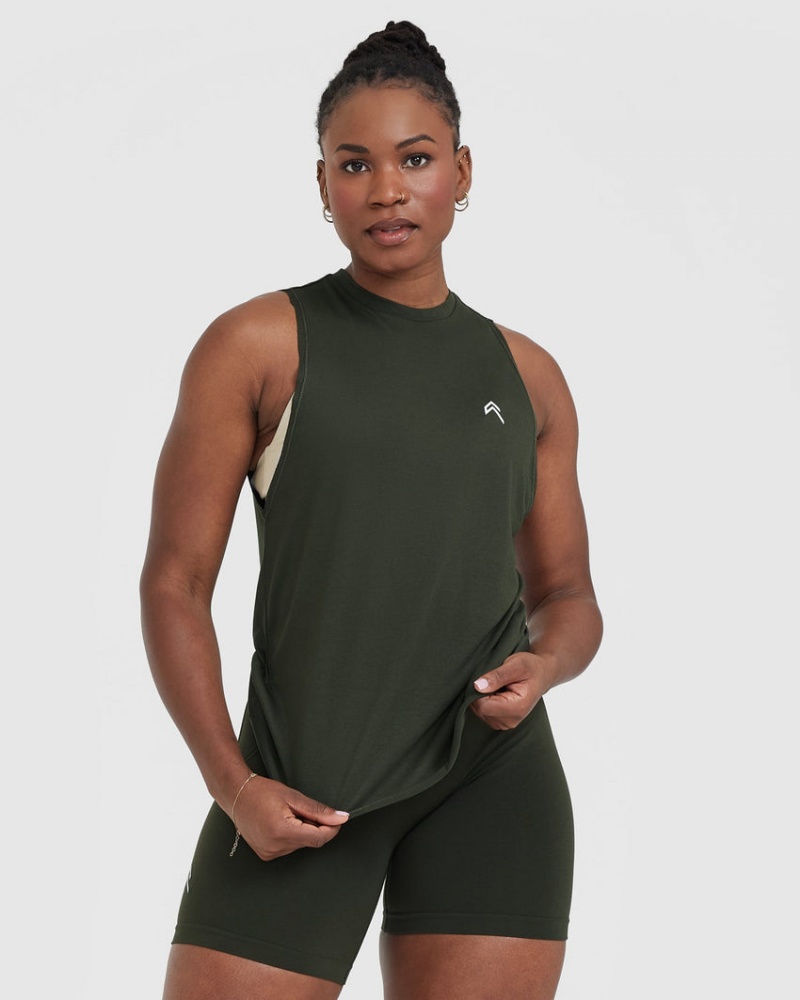 Oner Active Go To Muscle T-shirts Khaki Groen | EJN-356971