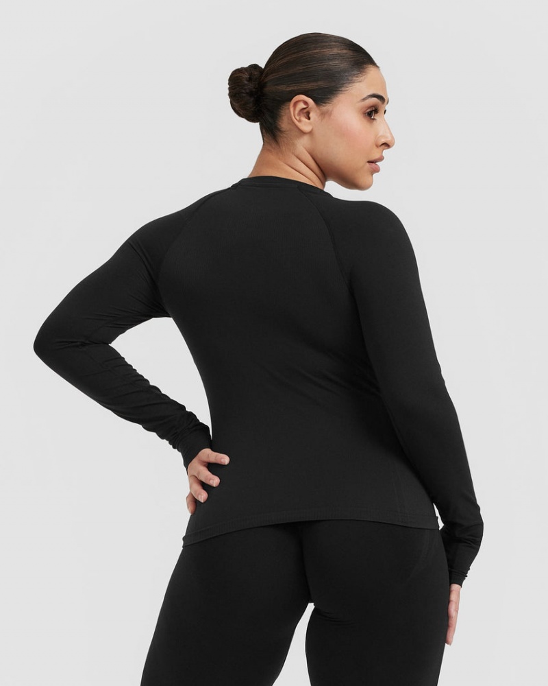 Oner Active Go To Seamless Fitted Long Sleeve T-shirts Zwart | QWX-265397