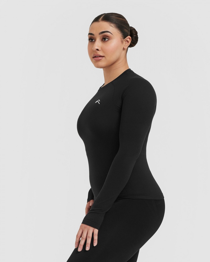 Oner Active Go To Seamless Fitted Long Sleeve T-shirts Zwart | QWX-265397