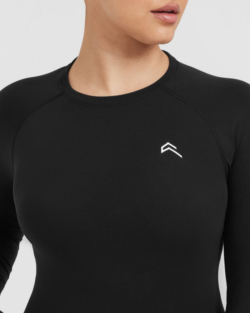 Oner Active Go To Seamless Fitted Long Sleeve T-shirts Zwart | QWX-265397