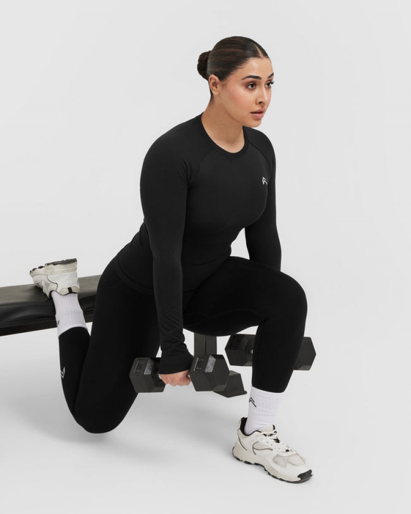 Oner Active Go To Seamless Fitted Long Sleeve T-shirts Zwart | QWX-265397