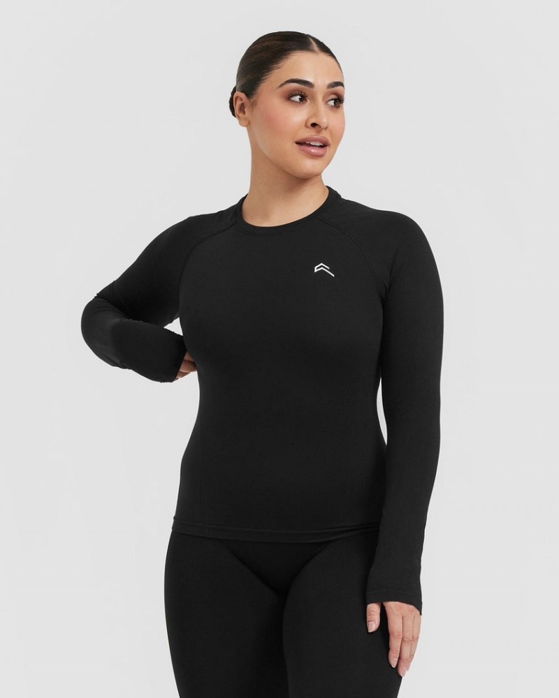 Oner Active Go To Seamless Fitted Long Sleeve T-shirts Zwart | QWX-265397