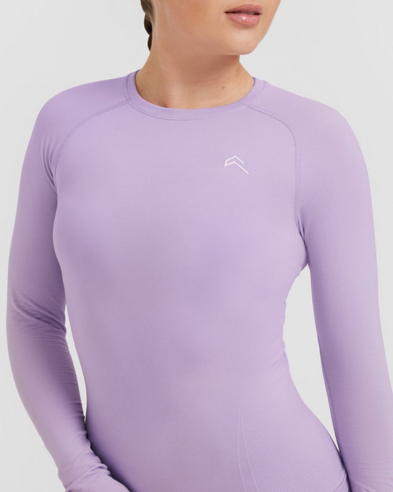 Oner Active Go To Seamless Fitted Long Sleeve T-shirts Paars | CSD-765391