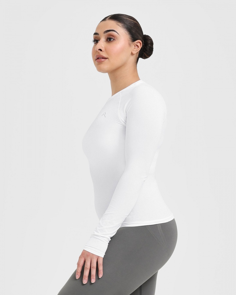 Oner Active Go To Seamless Fitted Long Sleeve T-shirts Wit | IWE-108965