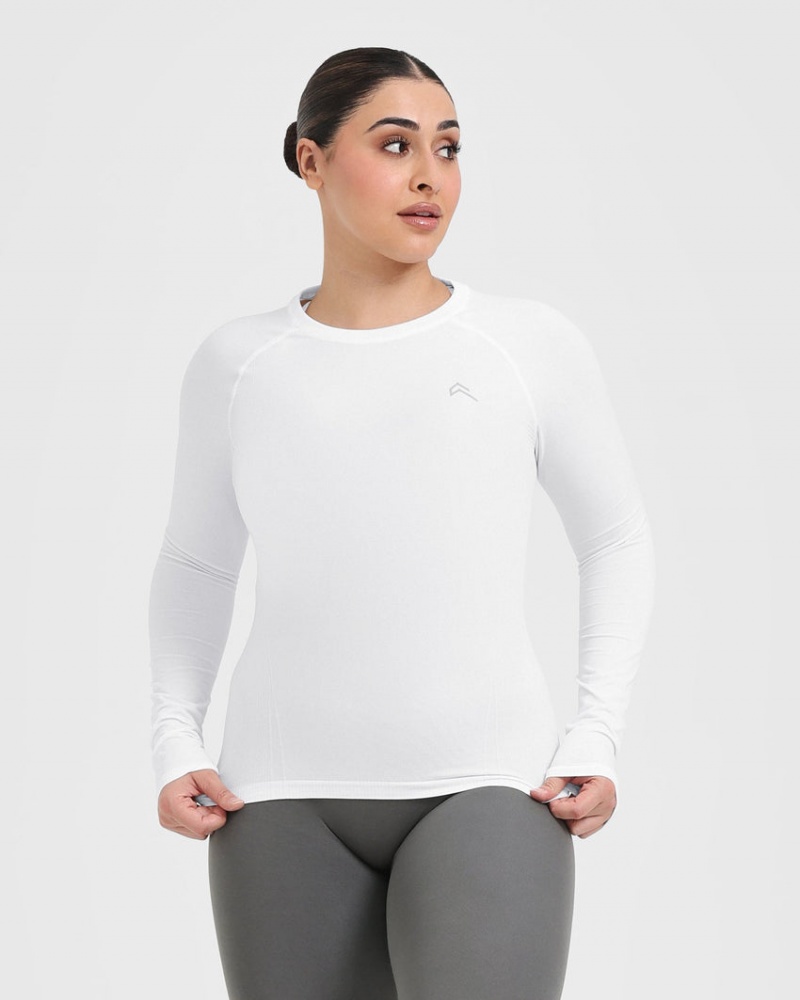 Oner Active Go To Seamless Fitted Long Sleeve T-shirts Wit | IWE-108965