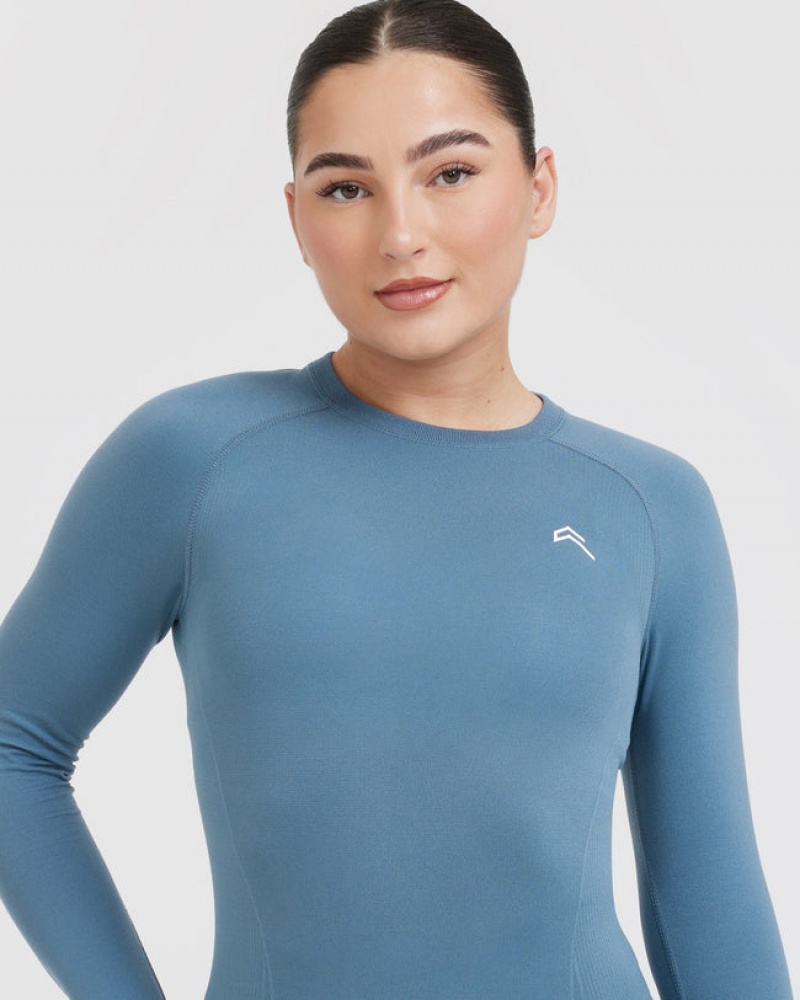 Oner Active Go To Seamless Fitted Long Sleeve T-shirts Blauw | TQS-496032