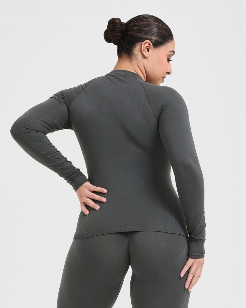 Oner Active Go To Seamless Fitted Long Sleeve T-shirts Zwart | HZN-618590