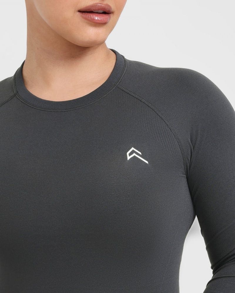 Oner Active Go To Seamless Fitted Long Sleeve T-shirts Zwart | HZN-618590