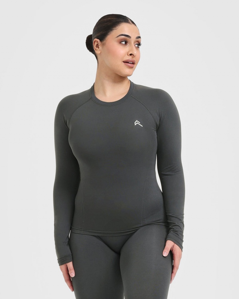 Oner Active Go To Seamless Fitted Long Sleeve T-shirts Zwart | HZN-618590