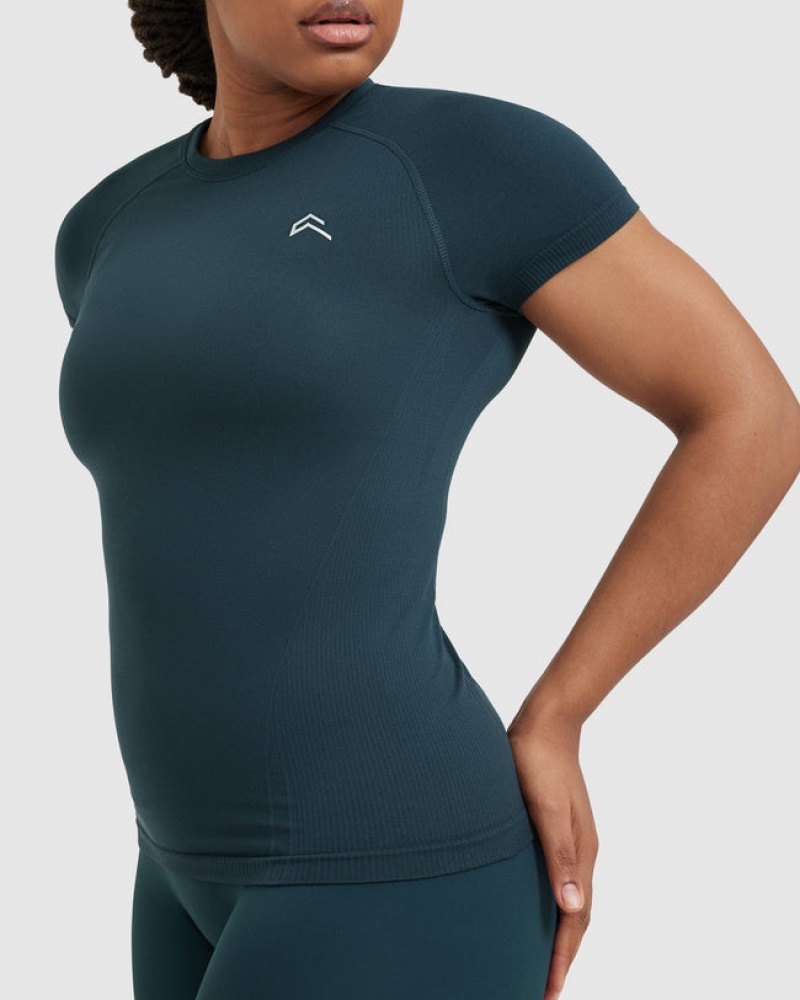 Oner Active Go To Seamless Fitted T-shirts Blauw | XCA-598670