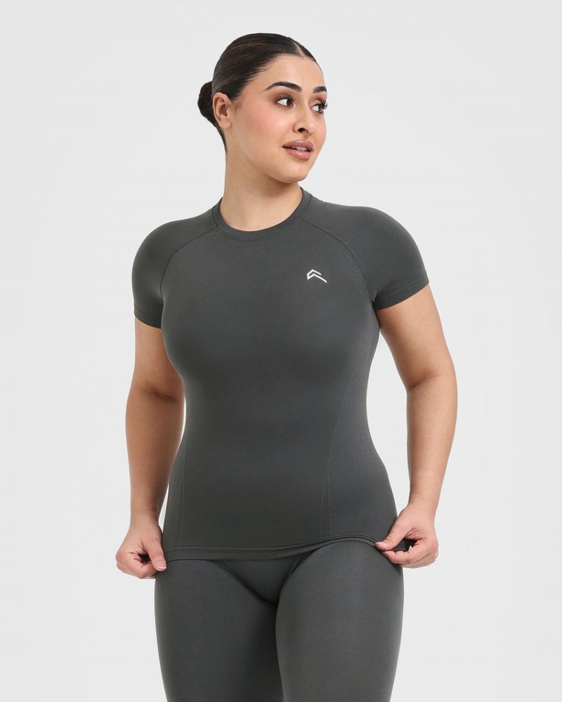 Oner Active Go To Seamless Fitted T-shirts Zwart | HUJ-763928