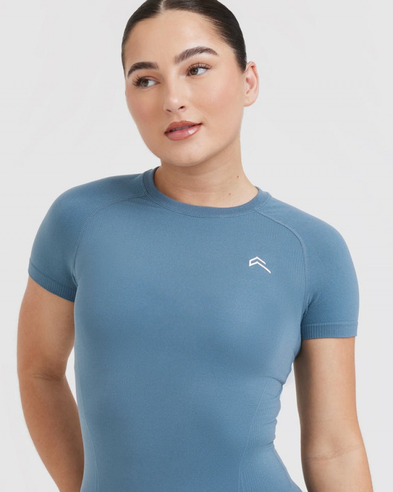 Oner Active Go To Seamless Fitted T-shirts Blauw | VFY-041658