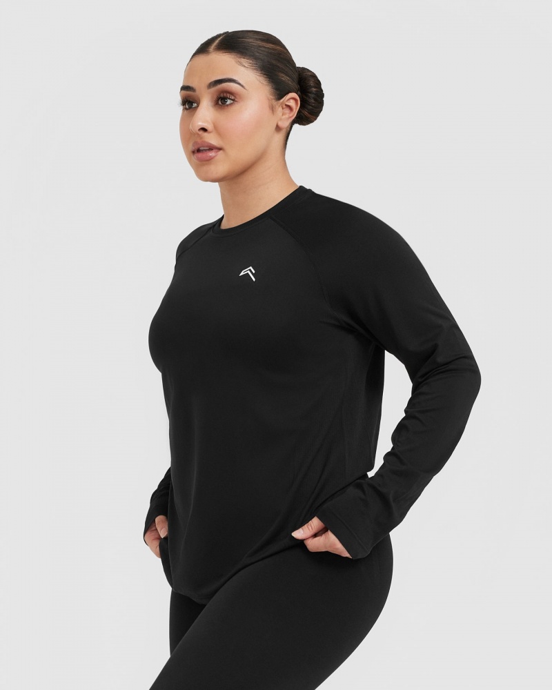 Oner Active Go To Seamless Loose Long Sleeve T-shirts Zwart | EBU-763924