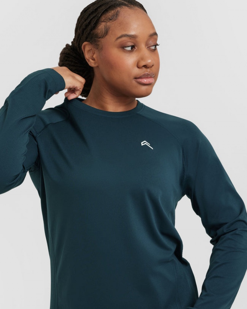 Oner Active Go To Seamless Loose Long Sleeve T-shirts Blauw | WMX-405238