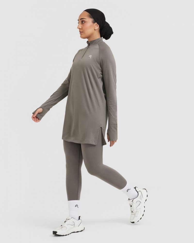 Oner Active Go To Seamless Loose Long Sleeve Longline T-shirts Grijs | CUL-708345