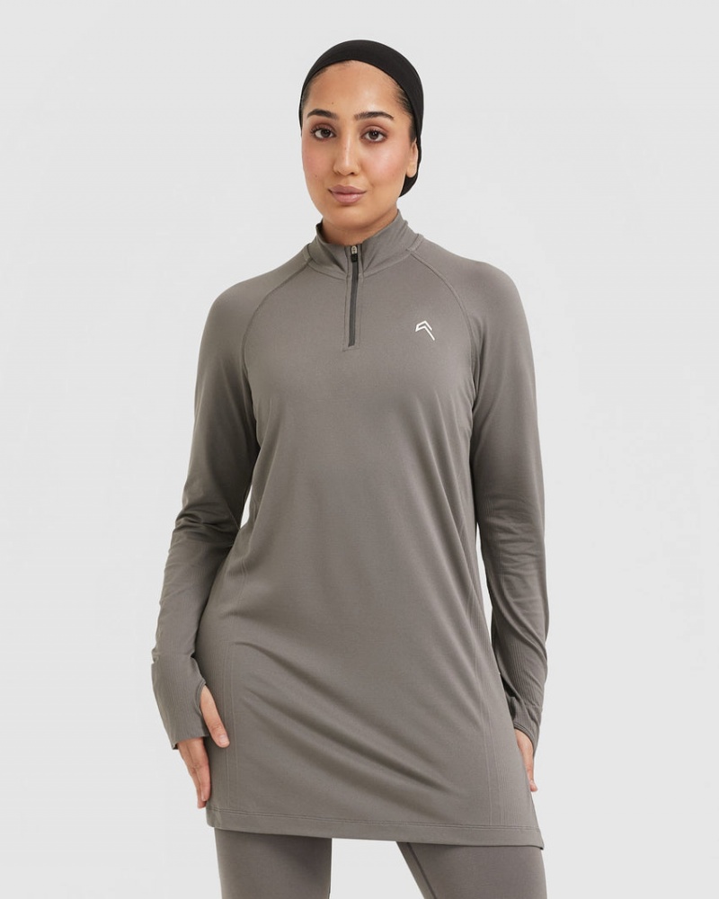 Oner Active Go To Seamless Loose Long Sleeve Longline T-shirts Grijs | CUL-708345