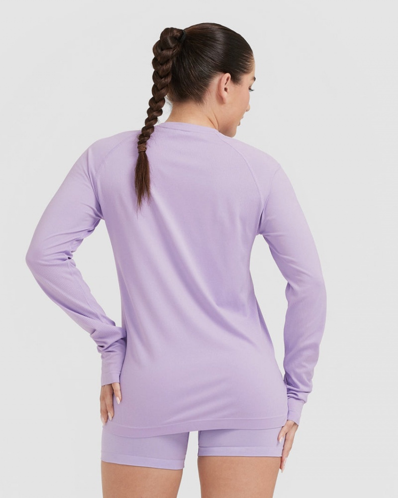 Oner Active Go To Seamless Loose Long Sleeve T-shirts Paars | KWG-809765