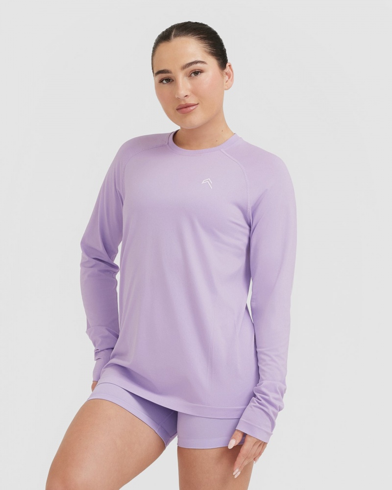 Oner Active Go To Seamless Loose Long Sleeve T-shirts Paars | KWG-809765