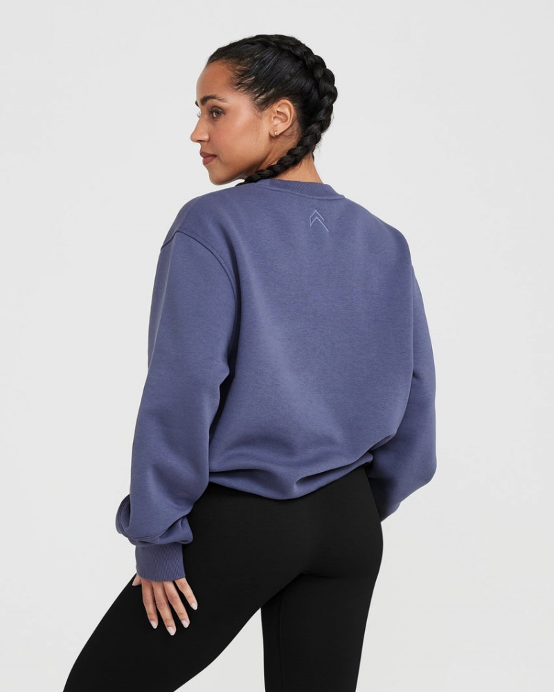 Oner Active Klassieke Lounge Oversized Crew Neck Sweatshirts Blauw | XPV-608715