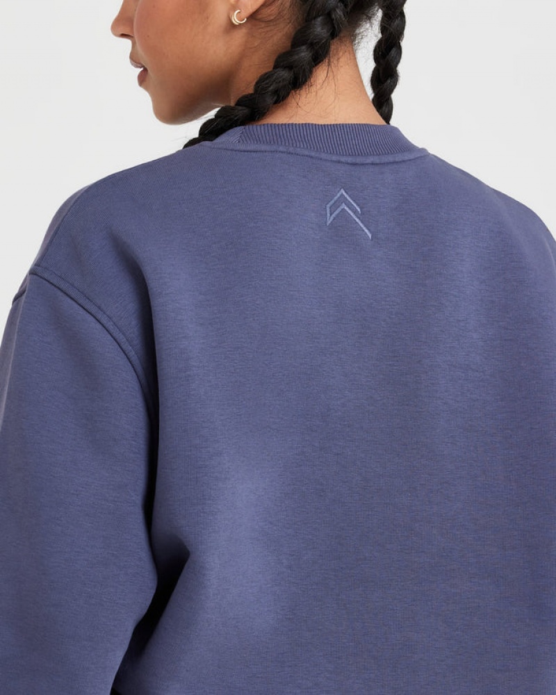 Oner Active Klassieke Lounge Oversized Crew Neck Sweatshirts Blauw | XPV-608715