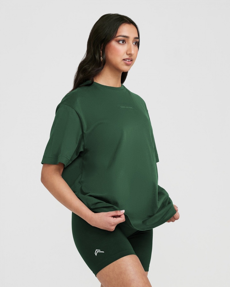 Oner Active Klassieke Mirror Grafische Oversized T-shirts Groen | UBQ-507416