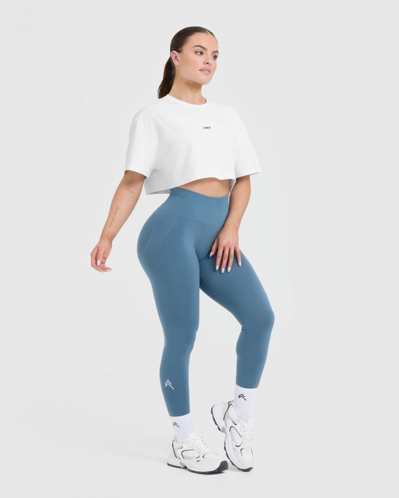 Oner Active Klassieke Oner Grafische Crop Lichtgewicht T-shirts Wit | WPU-125870