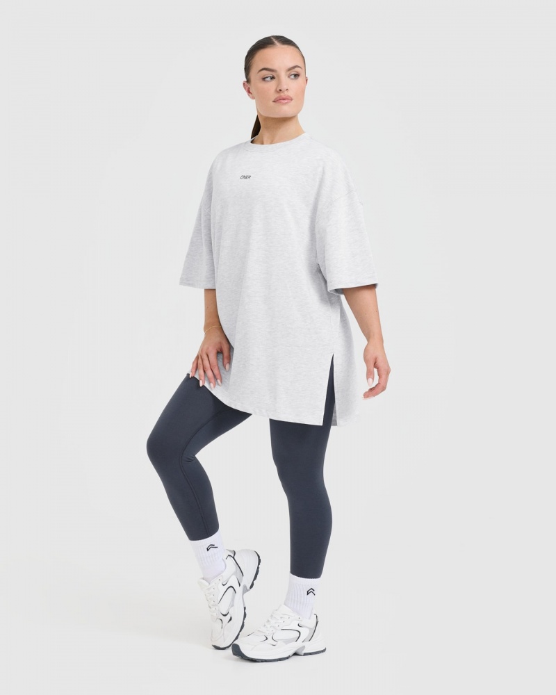 Oner Active Klassieke Oner Grafische Longline T-shirts Lichtgrijs | WVZ-457039