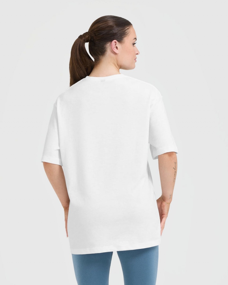 Oner Active Klassieke Oner Grafische Oversized Lichtgewicht T-shirts Wit | MCH-426790