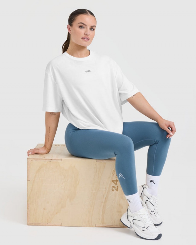 Oner Active Klassieke Oner Grafische Oversized Lichtgewicht T-shirts Wit | MCH-426790