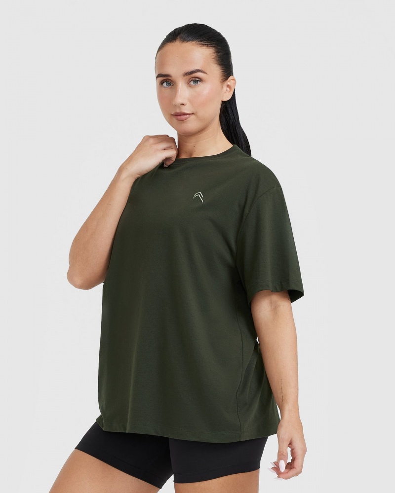 Oner Active Klassieke Oversized Lichtgewicht T-shirts Khaki | DRL-693814