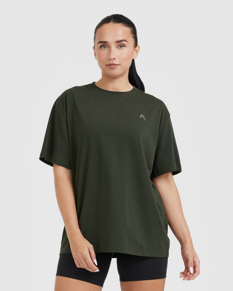 Oner Active Klassieke Oversized Lichtgewicht T-shirts Khaki | DRL-693814