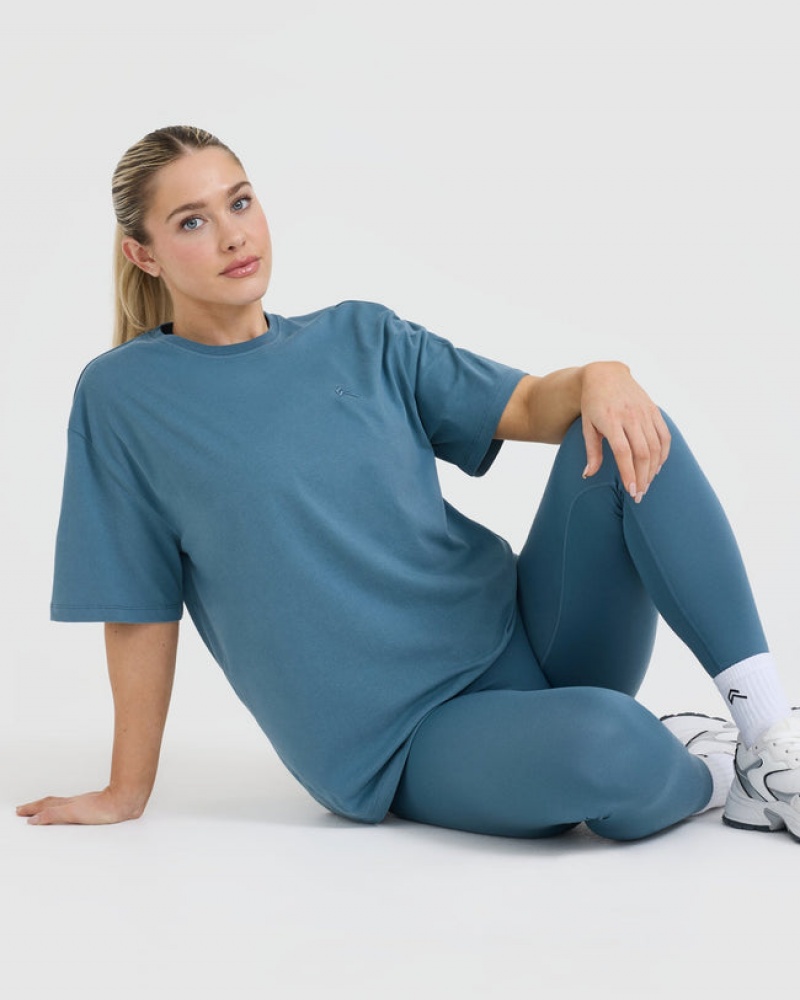 Oner Active Klassieke Oversized Lichtgewicht T-shirts Blauw | JHW-817539