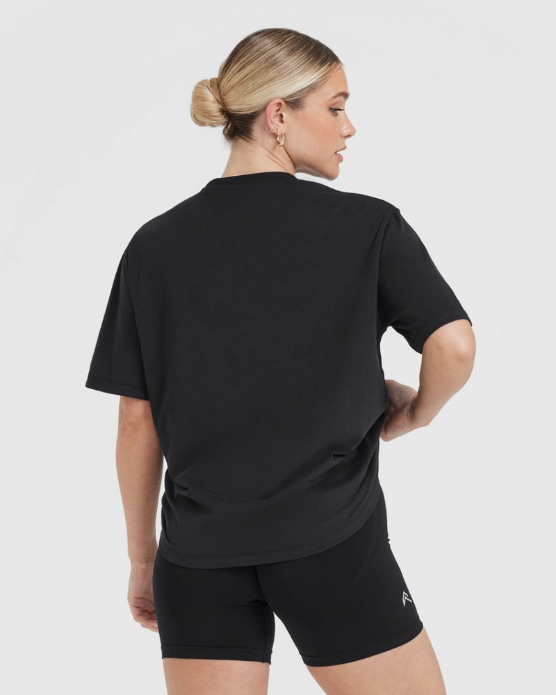 Oner Active Klassieke Oversized Lichtgewicht T-shirts Zwart | RZB-293704