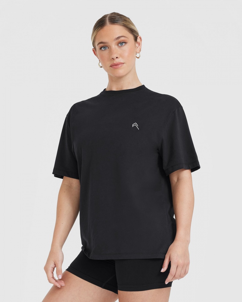 Oner Active Klassieke Oversized Lichtgewicht T-shirts Zwart | RZB-293704