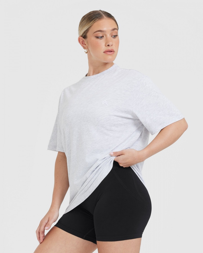 Oner Active Klassieke Oversized Lichtgewicht T-shirts Lichtgrijs | AXH-609512