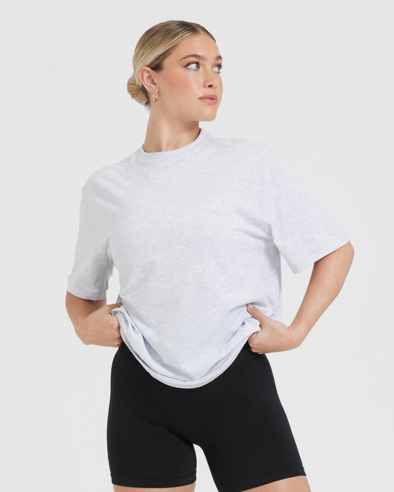 Oner Active Klassieke Oversized Lichtgewicht T-shirts Lichtgrijs | AXH-609512