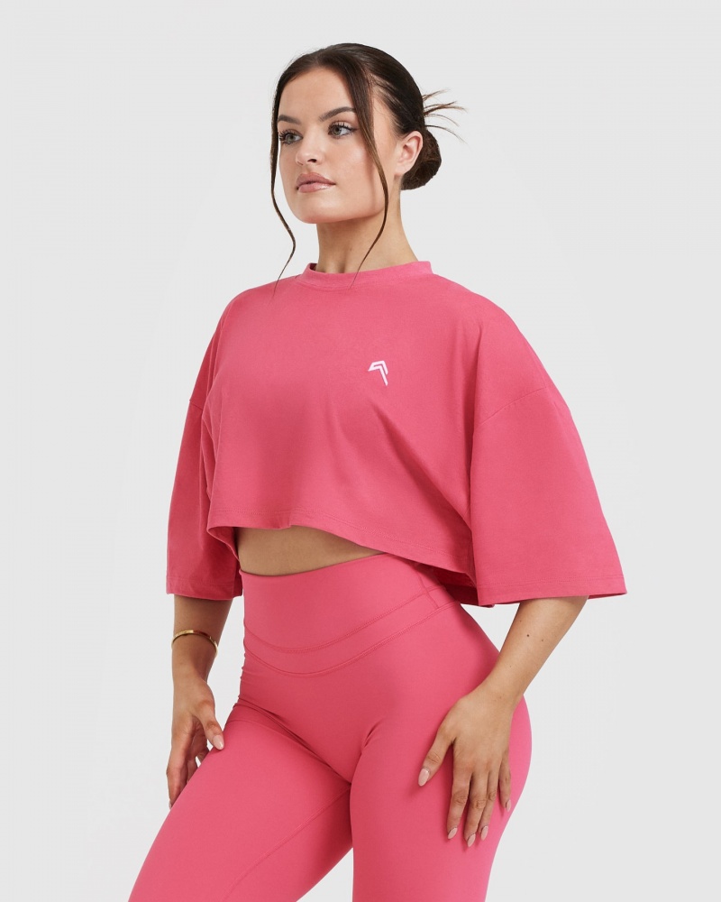 Oner Active Klassieke Relaxed Crop Lichtgewicht T-shirts Roze | CWJ-054792