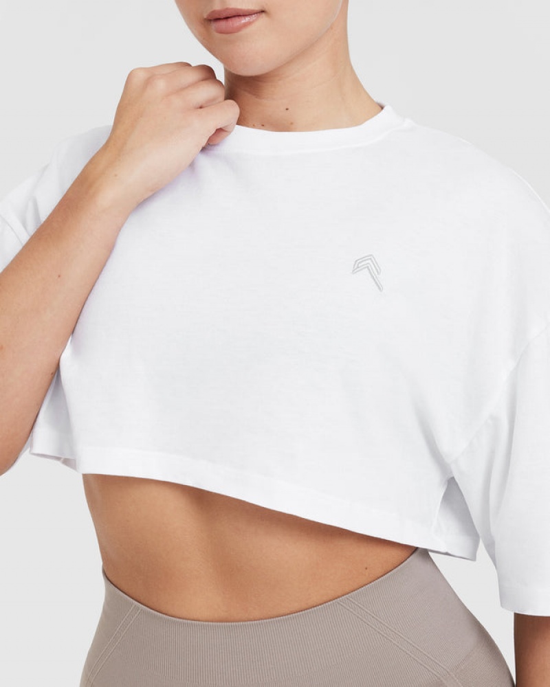 Oner Active Klassieke Relaxed Crop Lichtgewicht T-shirts Wit | LHM-670215