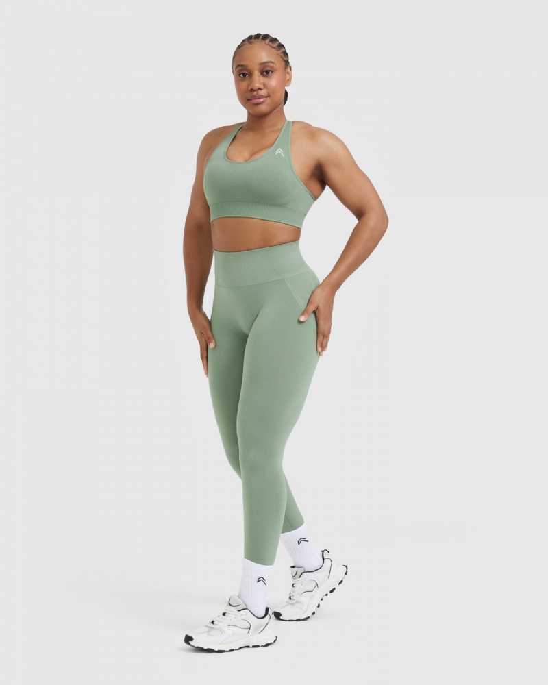 Oner Active Klassieke Seamless 2.0 Bralette Sports Bras Olijfgroen | IHJ-576410