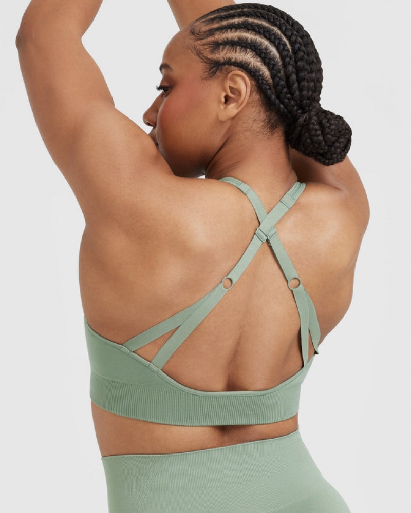 Oner Active Klassieke Seamless 2.0 Bralette Sports Bras Olijfgroen | IHJ-576410