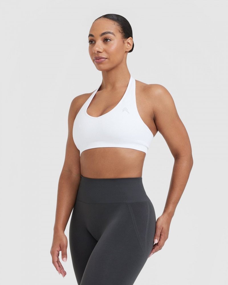 Oner Active Klassieke Seamless 2.0 Halter Neck Bralette Sports Bras Wit | MXN-836127