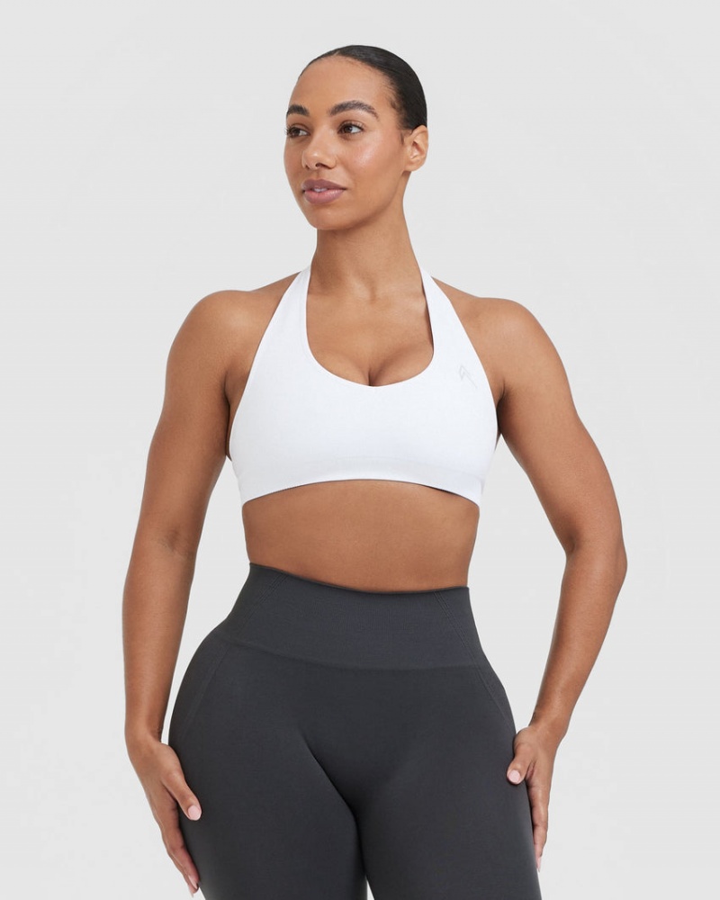 Oner Active Klassieke Seamless 2.0 Halter Neck Bralette Sports Bras Wit | MXN-836127